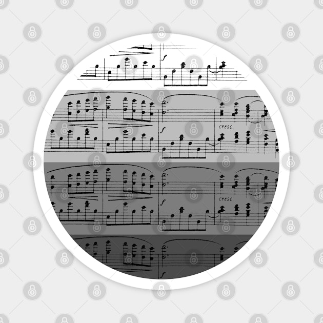 MUSIC IN GRADIENTS OF GREY - OMBRES OF GRAY - MUSICALS MONOCHROME #septcho19 Magnet by colorsandpatterns